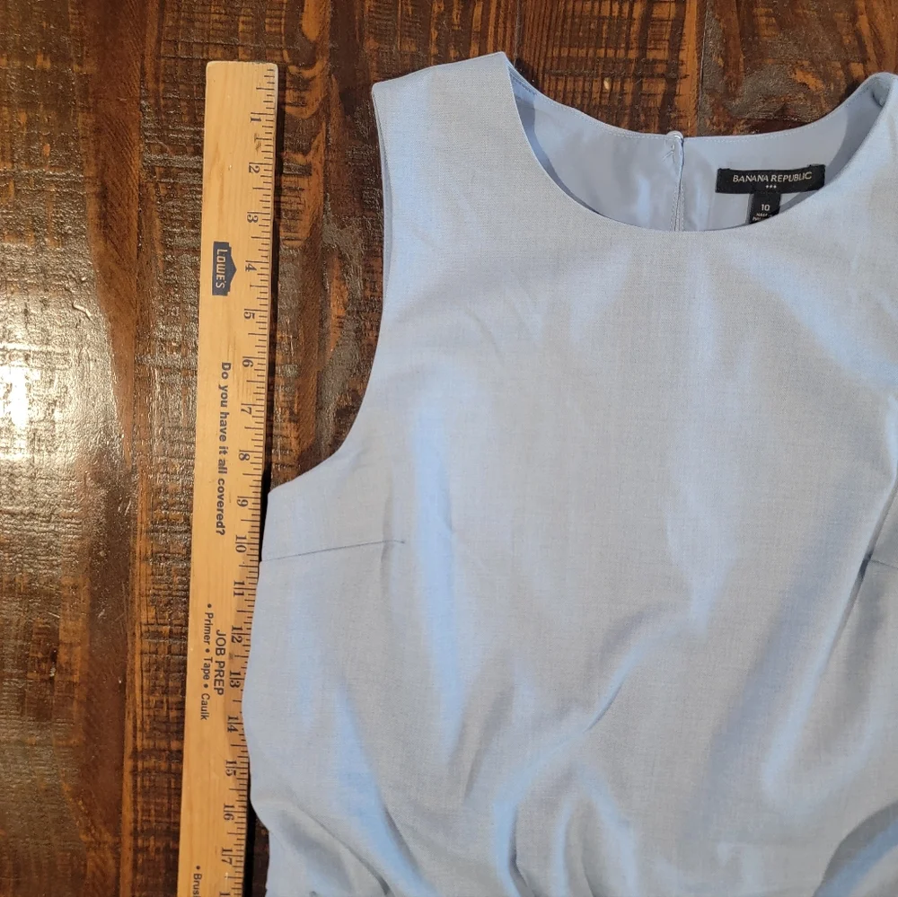 Banana Republic Sculpted‎ Blousant-Waist Mini Dress Size 10 EUC Blue Stretch